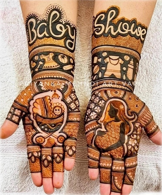 Baby shower mehndi | Mehndi designs front hand, Mehndi designs for fingers,  Full hand mehndi designs